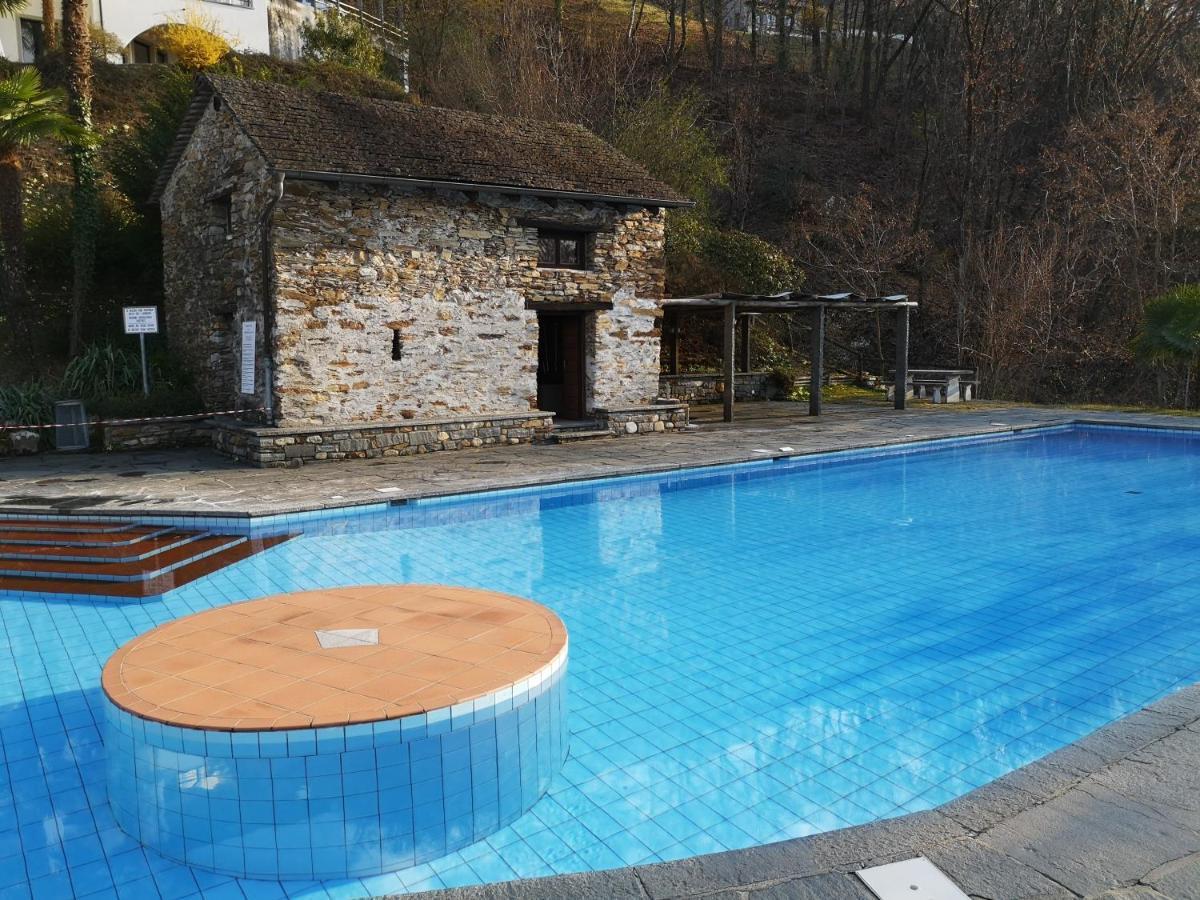1 Zimmer Apartment Mit Seesicht Und Pool Gambarogno Esterno foto