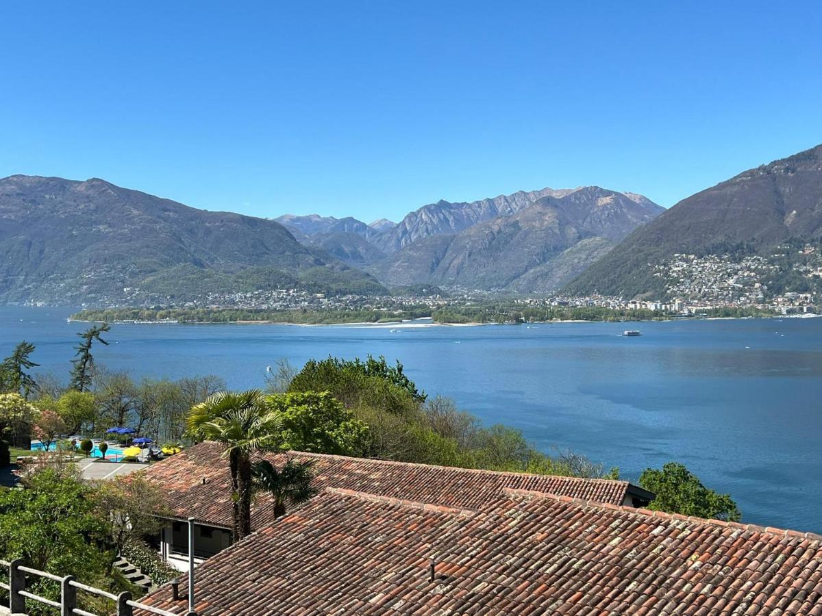 1 Zimmer Apartment Mit Seesicht Und Pool Gambarogno Esterno foto